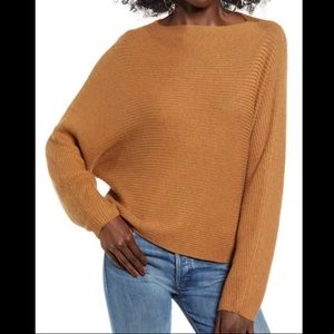 Leith Dolman Sleeve Ribbed Pullover Sweater